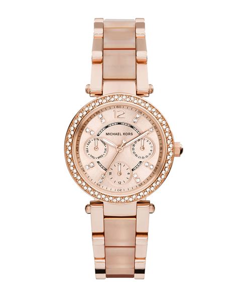 michael kors parker mini rose gold watch